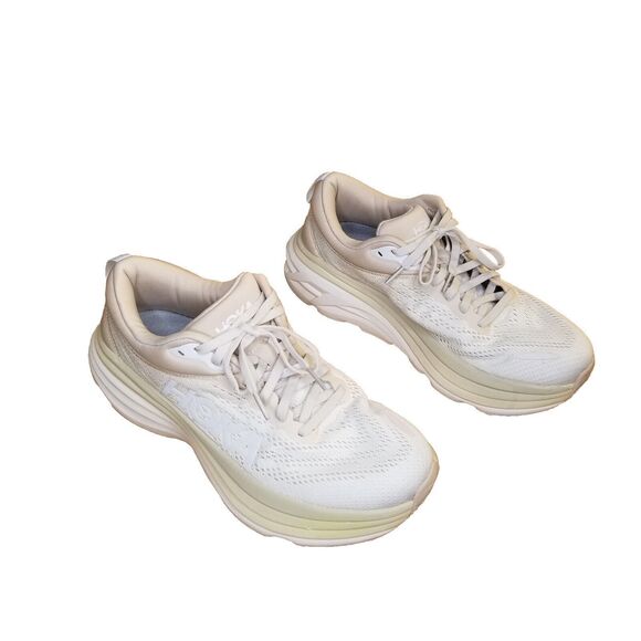 Hoka Bondi 8 Men\'s 7.5 Women\'s 8.5 Sand Vanilla Running Shoe Sneaker 1127952SSEG